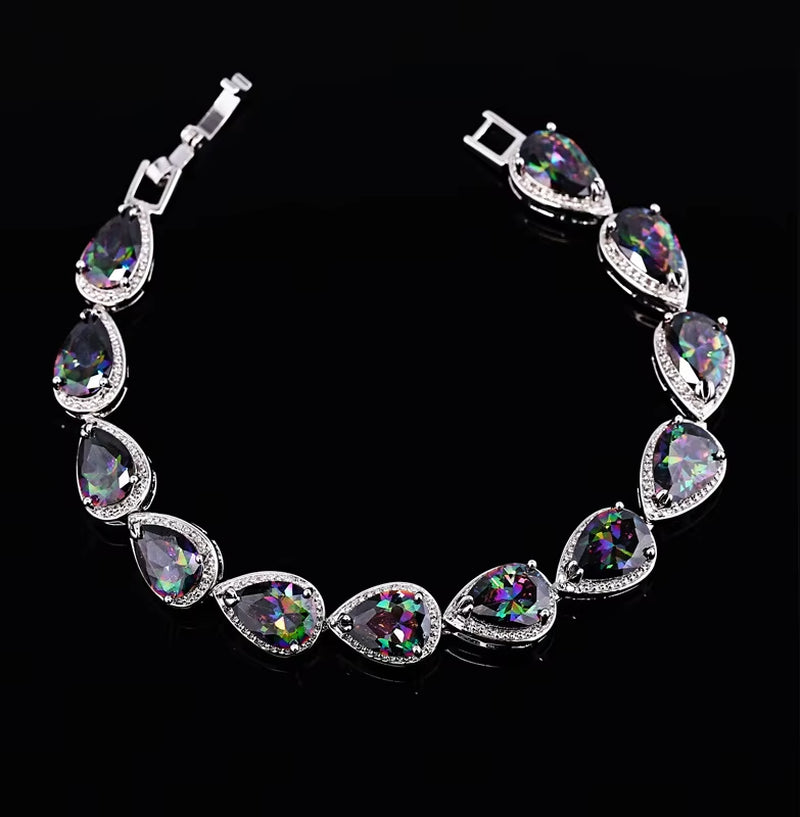 Hot Sale Distinctive Mystery Zirconia Waterdrop Tennis Bracelet for Women Man Party Holiday Gift Special Occasions Jewelry
