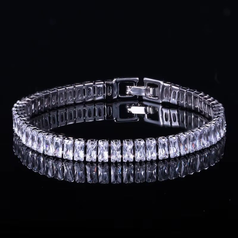 High Quality White Cubic Zirconia Stones Dubai Gold Plated Wedding Party Luxury Wrap Bangle and Bracelet for Women Jewelry Gifts